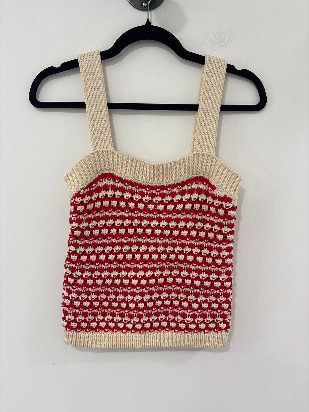 Guest in Residence Crochet Knit Tank Size S